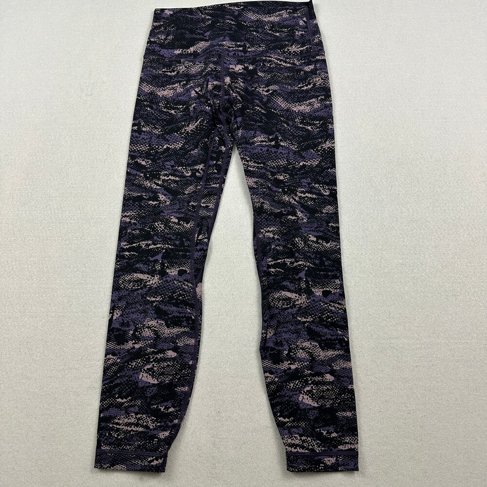 Lululemon Leggings Women 6 Rip Wave Purple Thunder Black Align Pant II Nulu Yoga